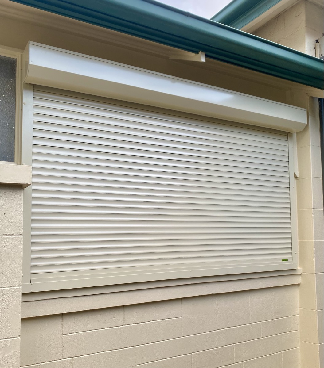White roller shutter window